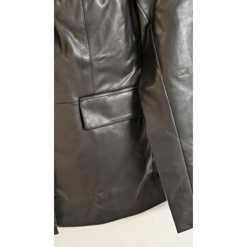 NEW~Cabi # 4495 "James Jacket" Black Faux Leather Vegan Blazer Jacket Small - Picture 9 of 16
